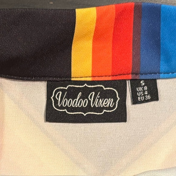 Voodoo Vixen Rainbow Striped Skirt - Small - Retro/Rockabilly/Vintage-inspired - Picture 2 of 9